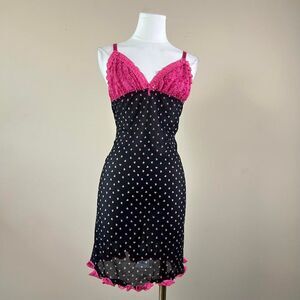 Y2K Scene Mcbling Black and Pink Heart Lingerie
